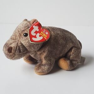 Tubbo the Hippopotamus retired Ty Beanie Baby DOB Jan. 16, 2003 House Hippo